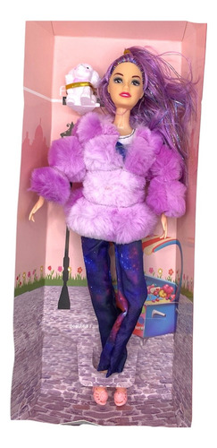 Muñeca Articulada Shining Abrigo Esponjoso Coleccionable