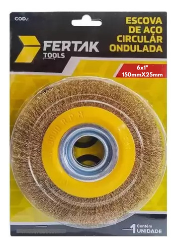 Escova Circular Aço Ondulada 6x1 Fertak P/ Moto Esmeril