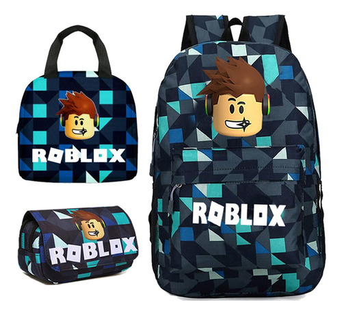 3 Unids/set Mochila Escolar Roblox Lonchera Bolsa Para Bolíg