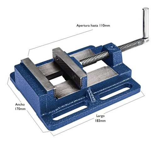 Morsa Plana 4´ Ideal Taladro De Banco Kld Kld1710 100mm