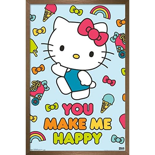 Póster De Pared Hello Kitty Feliz, 14.725  X 22.375 , ...