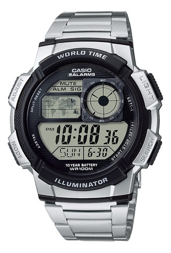 Reloj Digital Para Hombre Casio Ae1000wd 1avcf En Plata Para