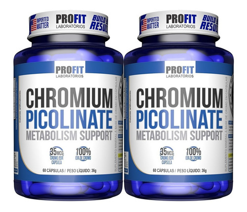 2x Picolinato De Cromo 60caps Chromium Picolinate - Profit