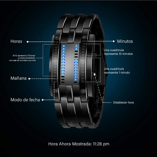 Reloj Led Binario Modelo E-men Moda Estilo Robot