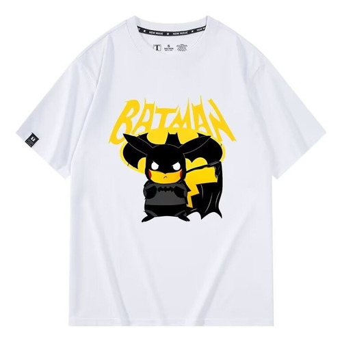 Camiseta De Manga Corta De Algodón Super Hero Batman Pikachu
