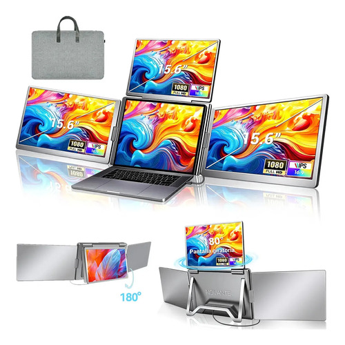 Extensor de Tela Tripla Novante Para Notebook 15.6" Full HD IPS Com Rotação de 360º