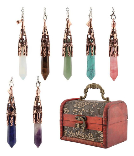 Crystal Dowsing Pendulum Antique 6 Face Chakra Crystal Po...