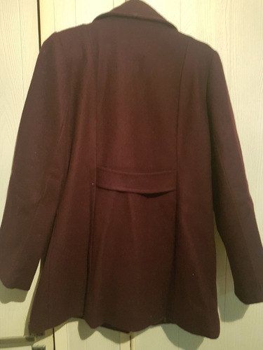 Saco Tapado Abrigo 3/4 Bordó Mujer Talle Medium
