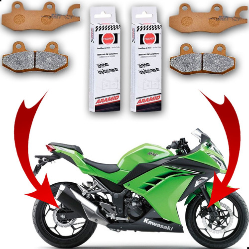 Pastilha Traseira Dianteira Ninja 250 Ninja 300 Aramid