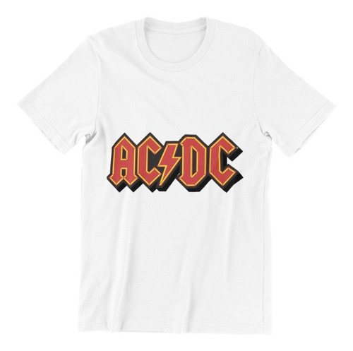 Polera Unisex Acdc Rock Banda Logo Rojo Algodon Estampado