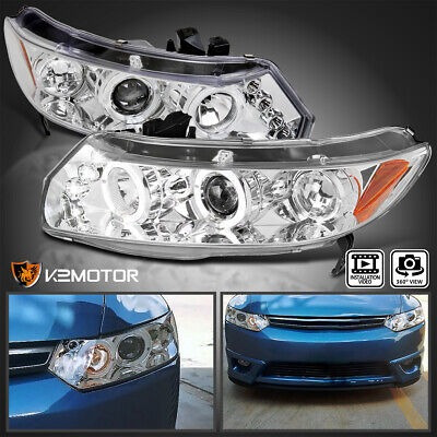 Clear Fits 2006-2011 Honda Civic 2dr Coupe Led Halo Proj Kg1