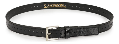 Cinturon Mujer Cuero Cinto Vestir Reforzado Briganti Lissi Color Negro Charol Talle 95