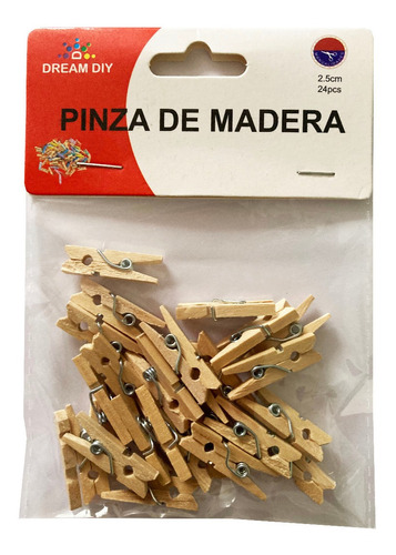 Pinza Perro De Ropa Madera Manualidades 2,5 Cm