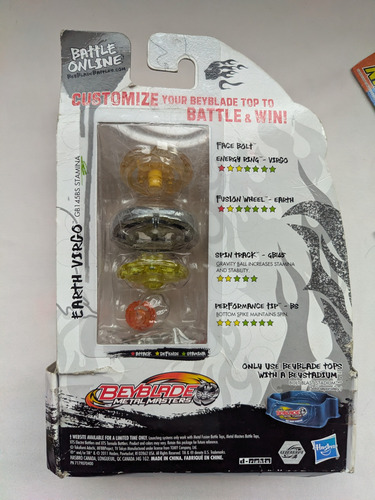 Beyblade Metal Fight Hasbro Bb-60 Earth Virgo (Usado)