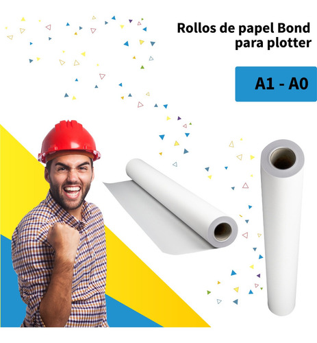 Rollo Papel Bond Hp Plotter A1 24 Pulgadas 61cm A0 36 Pulga