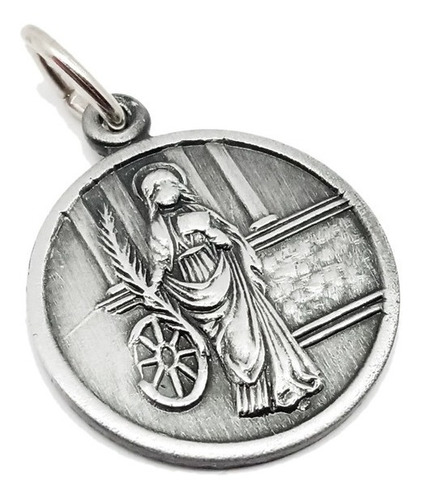 Medalla Santa Catalina - Incluye Cadena + Grabado - 20mm/ Al