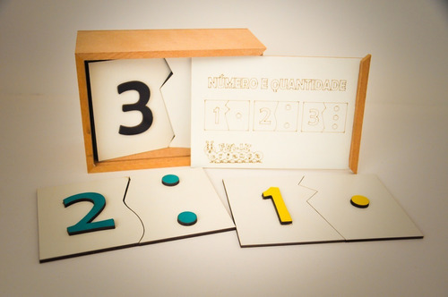 Imagem 1 de 6 de Brinquedo Números E Quantidade De Encaixe Mdf