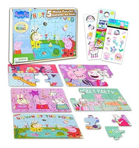 Nick Shop Peppa Pig Puzzle Set Para Niños - Paquete Bwjho