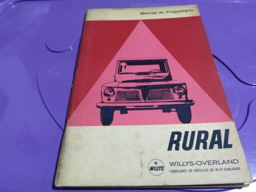 Manual Proprietário Rural 1965 Original Em Excelente Estado 