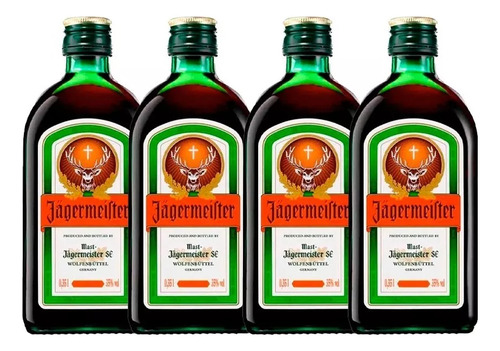 Pack De 4 Piezas De Licor Jagermeister 350 Ml