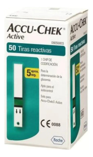 Tira Reactiva De Glucosa Accu Check Active Caja Con 50 Pzas