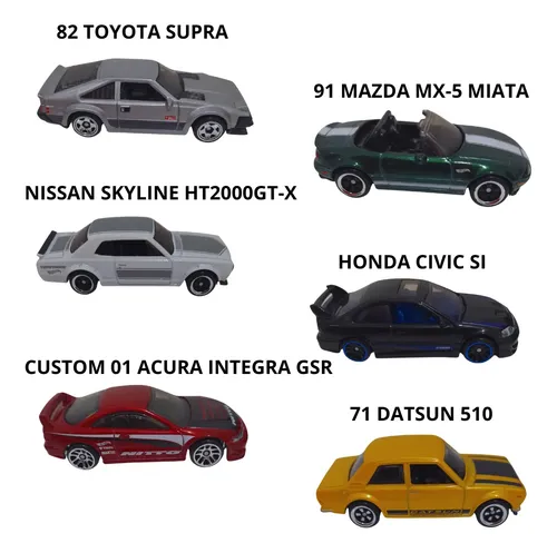 Hot Wheels Pack 6 Carros Japoneses Originais Mattel Streets
