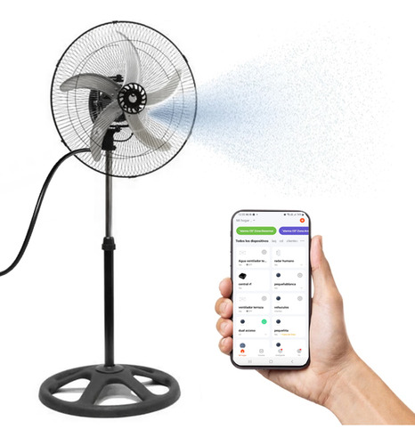Ventilador Agua Pulverizada Nebulizador Control Celular App