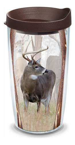 Tervis Deer Trio Tumbler With Wrap And Brown Lid 16oz, Cl