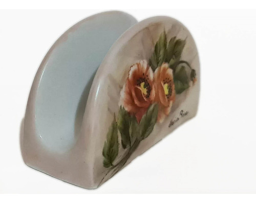 Porta Guardanapo Porcelana Pintado A Mão (novo)