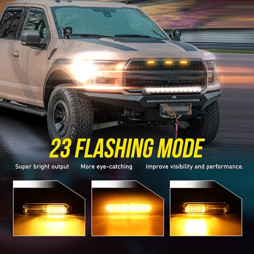 Luces Led De Parrilla Para Camiones, 12 Led Ámbar, L 4294404