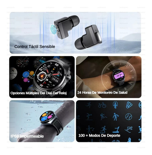 2024 Reloj Inteligente Con Auriculares Tws Bluetooth 2 En 1