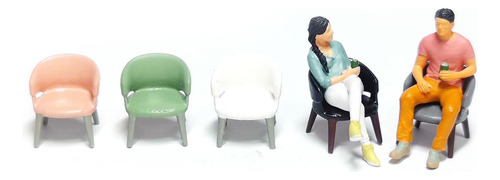 2 Sillón En Miniatura A Escala 1:64 Para Modelos De Gris