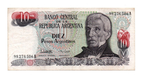 Billete Argentina 10 Pesos Argentinos Bottero 2614b Mb