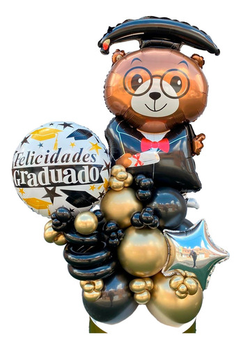 Globo Metalizado Doctor Oso Grado Graduación 94x48 Cm