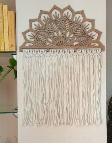 Telar Media Mandala Tejer Macrame Mdf 3 Mm 46 Cm X 27 Cm