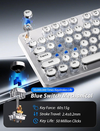 «combo De Teclado Y Ratón Para Juegos Typewriter, Retro De 1