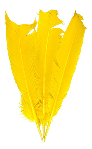 Penas De Pato Coloridas Artesanato Decoração Carnaval 50 Un Cor Amarelo Canário