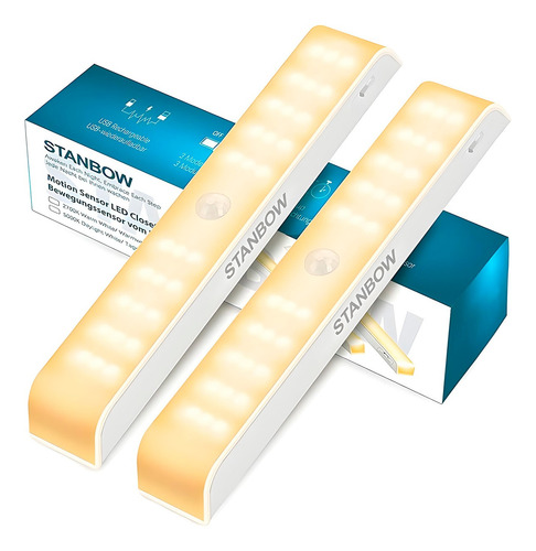 2 Lámparas Led Recargables Con Sensor De Movimiento Blanco