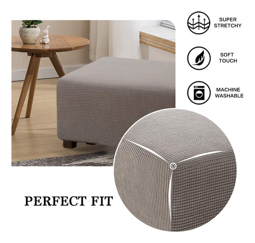 Funda Protectora Elástica Rectangular Para Otomana Plegable