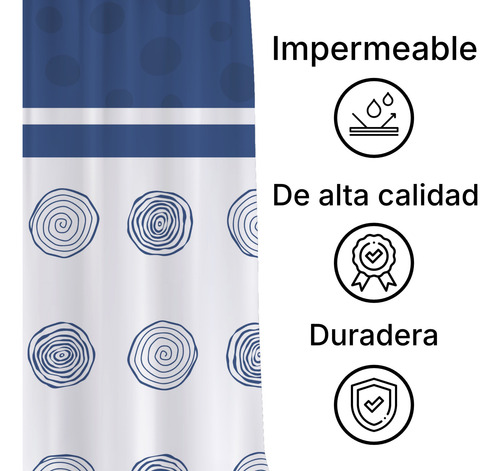 Cortina De Baño Lavable Impermeable Diseños Varios Remolinos