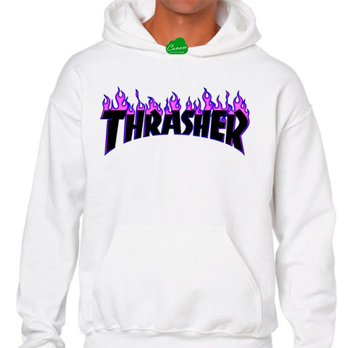 Buzo Canguro Hoodie Blanco - Thrasher