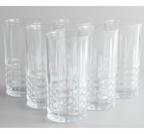 Set X6 Vaso Trago Largo De Vidrio Denver Color Transparente
