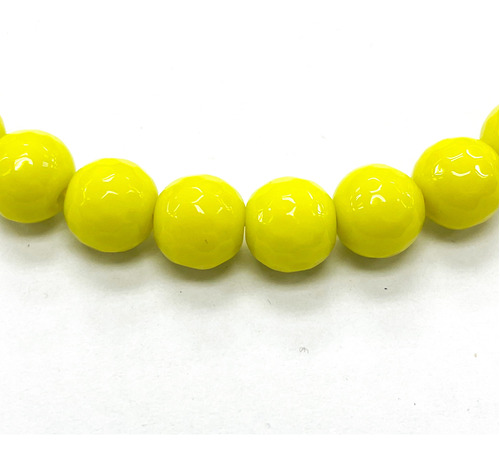 Agata Facetada | 8mm | Matte Amarillo (16-3e)