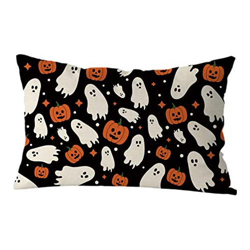 Cubiertas De Almohadas De Halloween 12x20 Inch Ghost 4bqtq