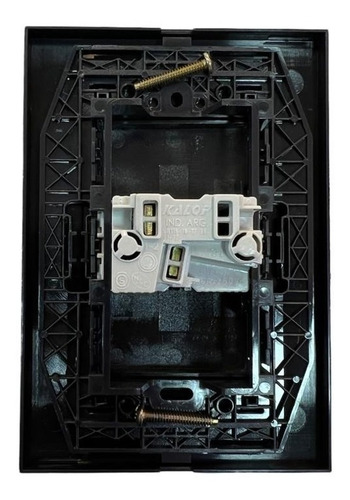 Plaqueta Con Llave De Luz Interruptor Teclon Negro Kalop Negro