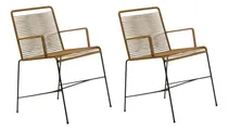 Comprar Silla Ámsterdam Con Apoya Brazos X2  Yute- Envíos Gratis Negro O Marron Yute