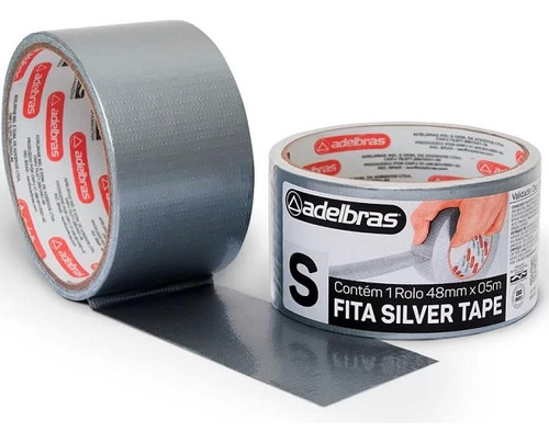 Fita Adesiva Silver Tape Reforçada 48mm X 5m Cor Prata