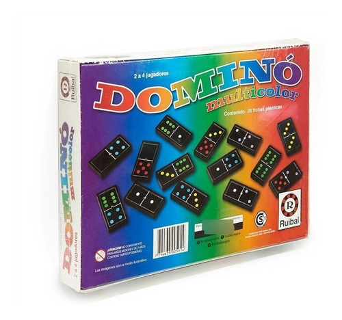 Domino Multicolor Ruibal 28 Fichas Plasticas Juegos Niños 