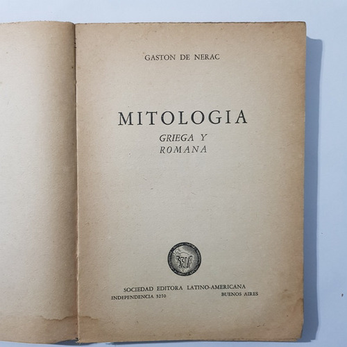 Libro Mitología Griega Y Romana Gastón De Nerac E09-b1