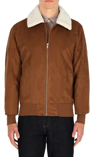 Chamarra con cuello de borrego new arrivals
